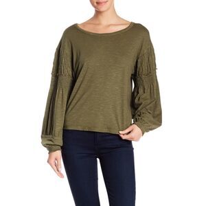 Melrose and Market smocked bishop sleeve shirt M